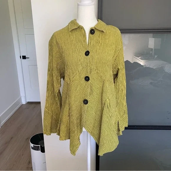 Mill Valley Clothing Company Asymmetrical Long Sleeve Hobo Shirt Size Medium - Picture 2 of 5